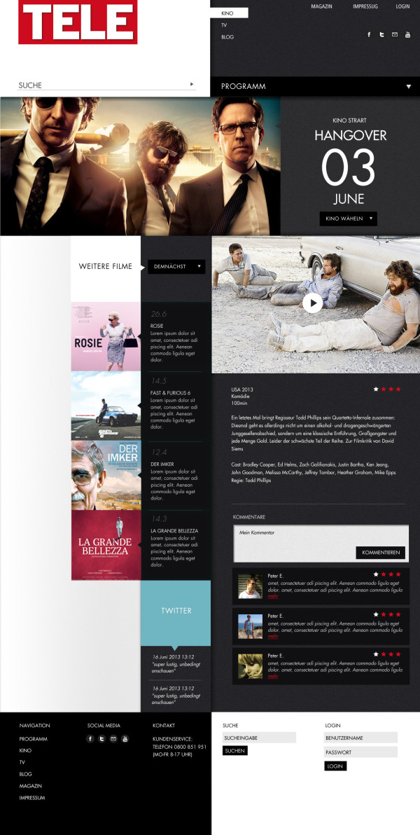 Diverse Screendesign